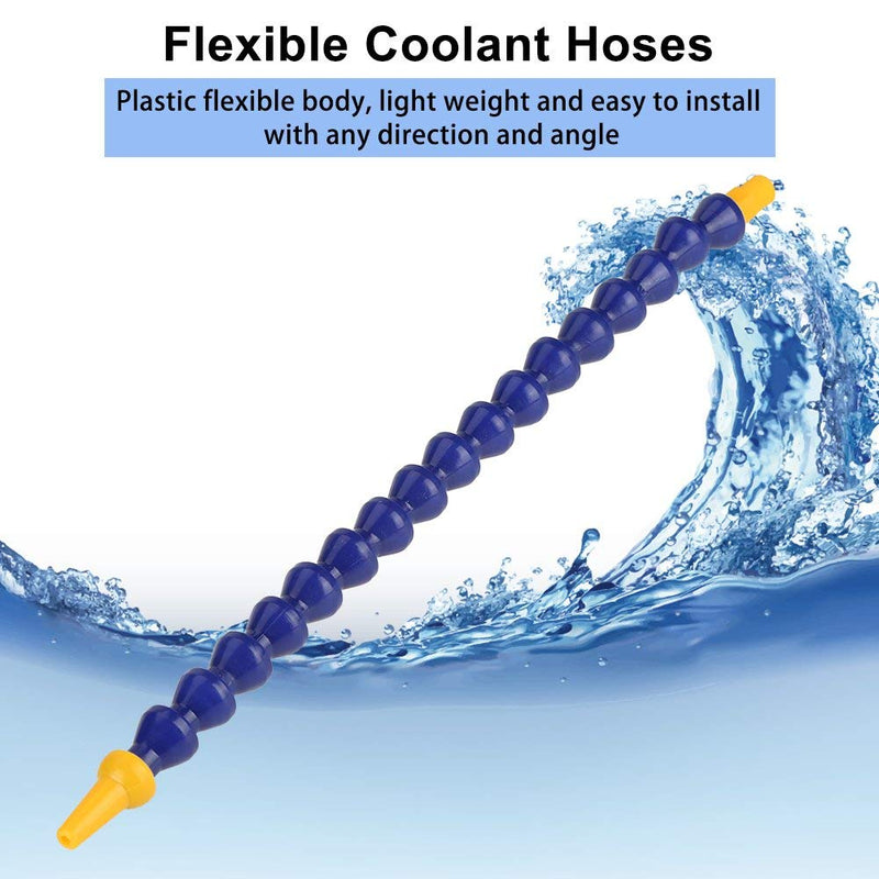  [AUSTRALIA] - 10pcs Universal Flexible Plastic Water Oil Adjustable Coolant Pipe 1/8BSPT Thread Hose for Lathe CNC Machine
