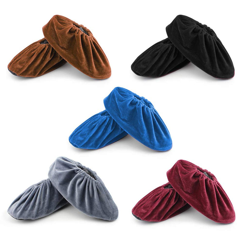  [AUSTRALIA] - FOCCTS 5 Pairs Washable Shoe Covers, Non Slip Boots Cover For House-cleaning Laboratory Computer Rooms Elastic And Reusable Overshoes, Fit for Us Size 6-10