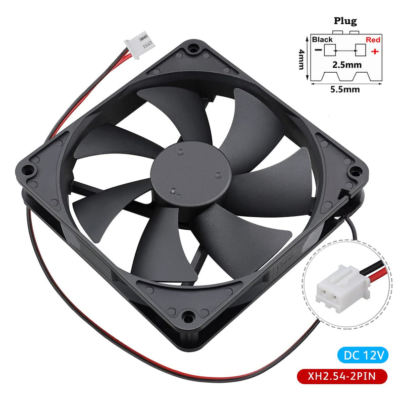  [AUSTRALIA] - GDSTIME 12V Cooling Fan 1425, 140mm x 25mm Dual Ball Bearings Brushless Cooler Fan