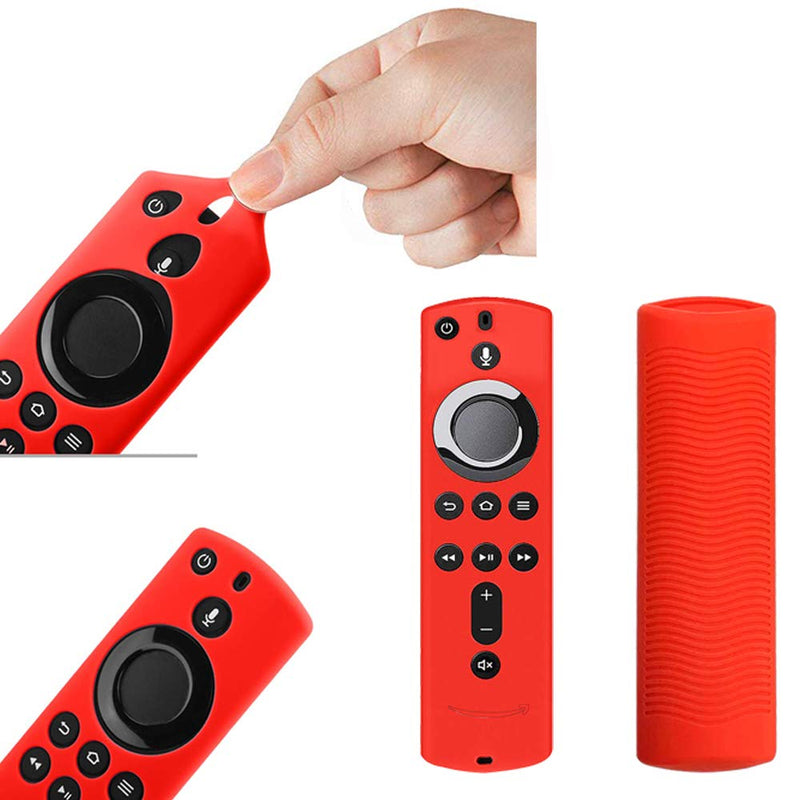 [2 Pack] Silicone Cover Case for TV Stick 4K / TV (3rd Gen) Compatible with All-New 2nd Gen Remote Control (Red & Blue) Red & Blue - LeoForward Australia