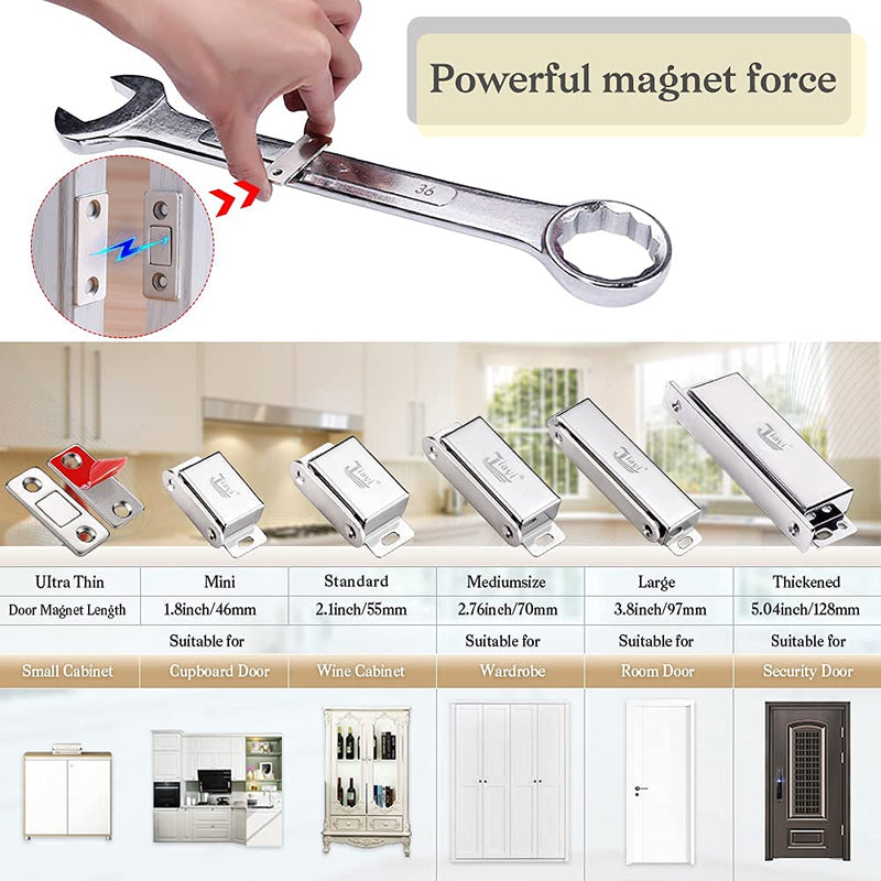  [AUSTRALIA] - Cabinet Magnetic Catch Jiayi 2 Pack Ultra Thin Cabinet Door Magnets Stick on Drawer Magnets Cabinet Latch Magnetic Closures for Cabinets Kitchen Closet Door Closing Magnetic Door Catch Closer Silver