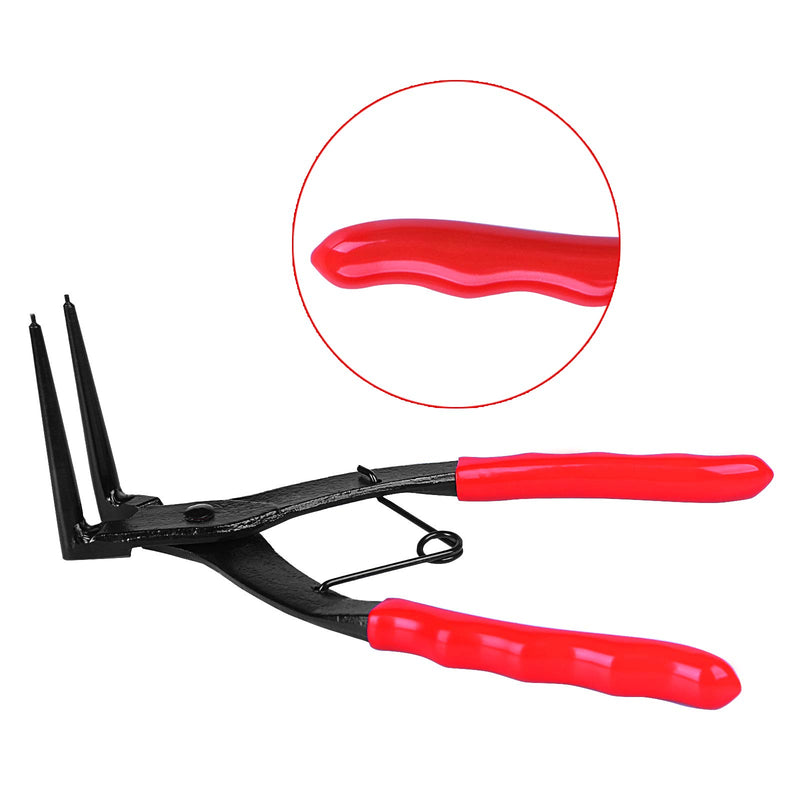  [AUSTRALIA] - Internal Cylinder Snap Ring Plier – 90 Degree Bent Long Nose Pliers for Trucks Motorcycles Cars Red