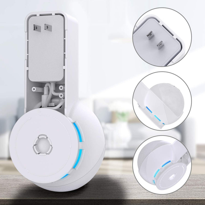  [AUSTRALIA] - Maxonar Echo Dot Wall Mount for Echo Dot 4th Gen (2020 Release), Smart Speaker Alexa Devices for Home Holder Accessories with Built-in Cable Hide Messy Wires, White