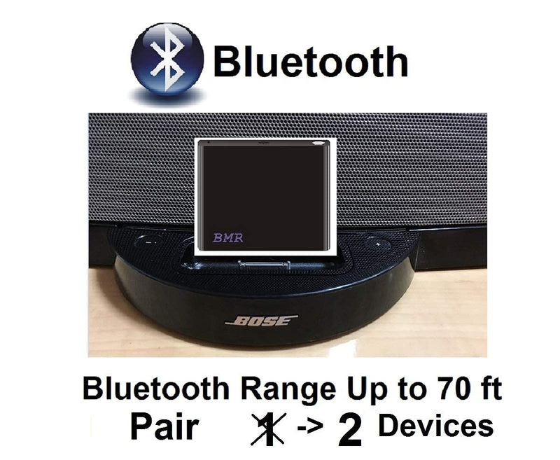 BMR A2DP Bluetooth Music Receiver Adapter for Bose SoundDock, 30 pin Docking Station, iPhone, Samsung, Nokia, HTC, LG, Echo Alexa - LeoForward Australia
