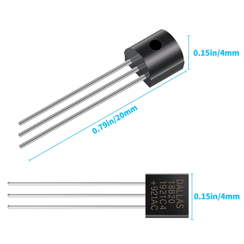  [AUSTRALIA] - Weewooday Pack of 20 DS18B20 IC Temperature Sensor Digital Thermometer 1-Wire Interface Technology with 3-Pin TO-92 Compatible with Arduino/Raspberry Pi