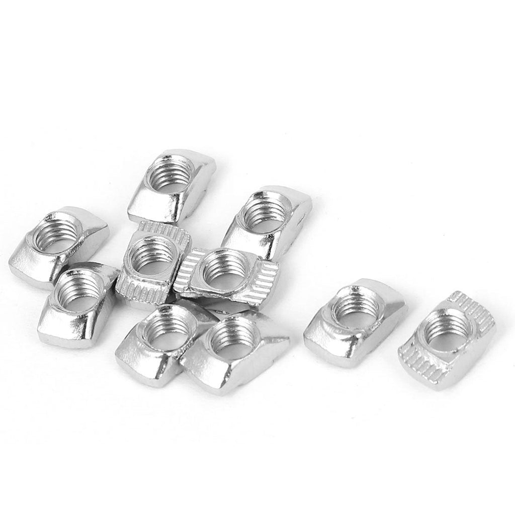  [AUSTRALIA] - PZRT 3030 Series 50-Pack M6 T-Nuts,Carbon Steel Nickel-Plated Half Round Roll in Sliding T Slot Nut 8mm Slot Aluminum Profile Accessories