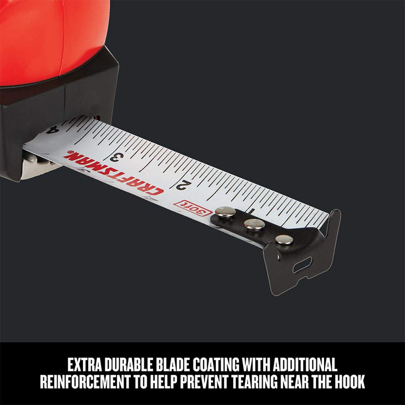  [AUSTRALIA] - CRAFTSMAN Tape Measure, AUTOLOCK, 30-Foot (CMHT37770S) Autolock, 30 FT, Red