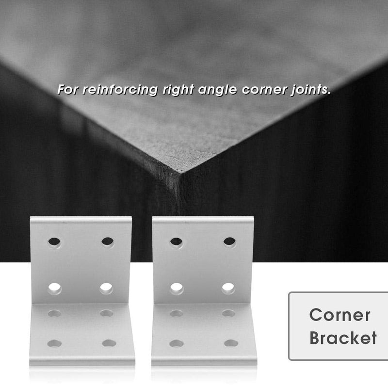 Akozon 2pcs 2040 Corner Bracket L Shape Connector Corner Angle Bracket Connection Joint Aluminum Profile - LeoForward Australia