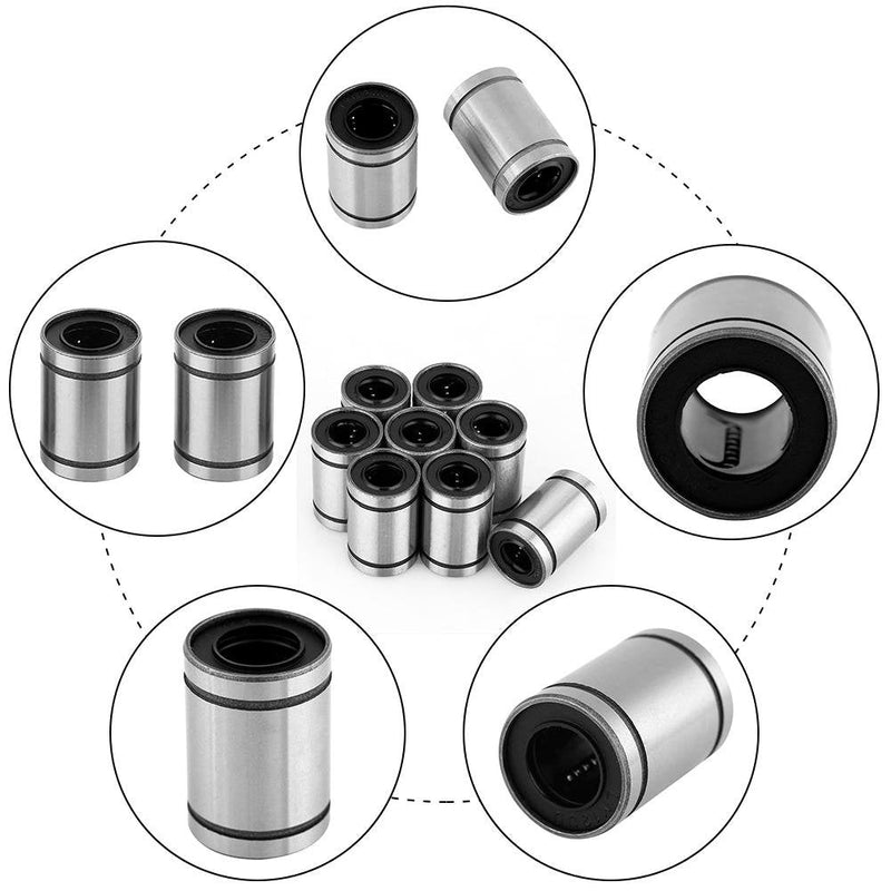  [AUSTRALIA] - 8Pcs LM10UU Linear Bearings 10mm CNC Linear Motion Ball Bearing Bushing Double Side Rubber Sealed for 3 Dimensional Printer CNC Parts