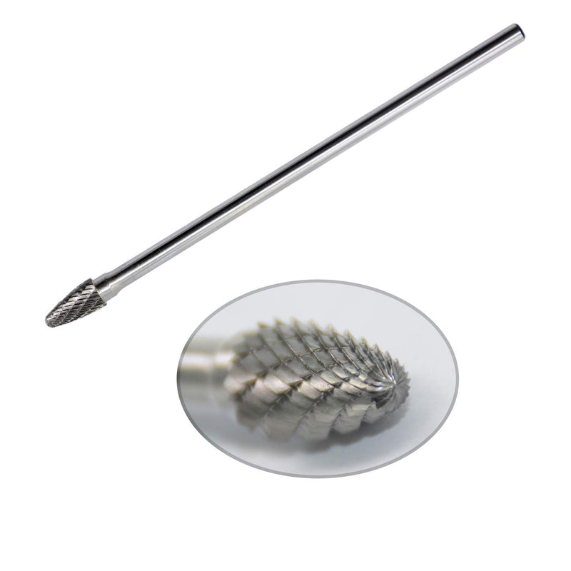 SF-3L6 Tungsten Carbide Burr Lengthened Rotary File Tree Shape Radius End Shape Double Cut for Die Grinder Drill Bits 1/4'' Inch Diameter of Shank and 3/8'' Diameter of Cutter 3/4'' Cutter Length - LeoForward Australia