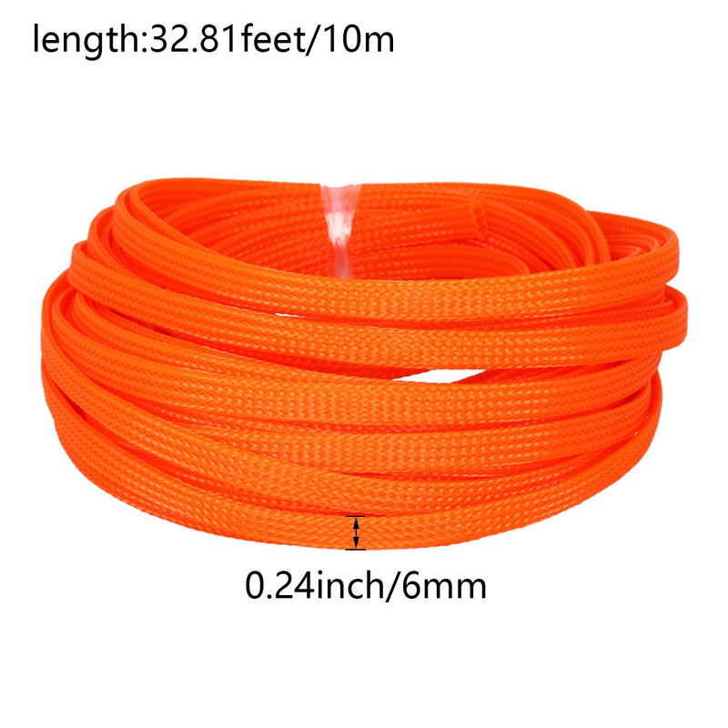  [AUSTRALIA] - Othmro 10m/32.8ft PET Expandable Braid Cable Sleeving Flexible Wire Mesh Sleeve Orange