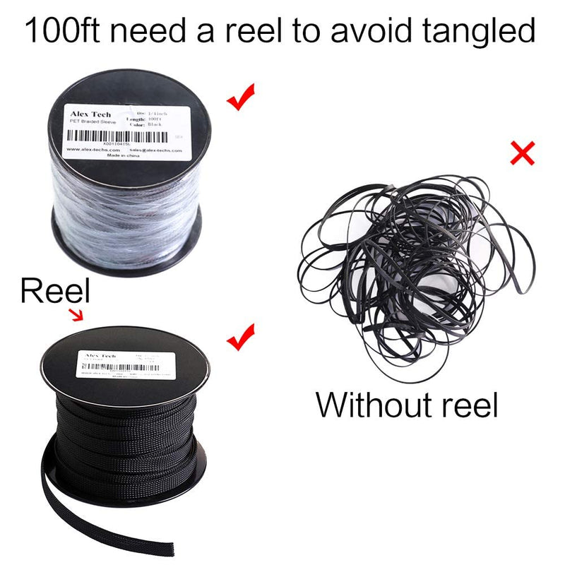  [AUSTRALIA] - 100ft - 1/2 inch PET Expandable Braided Sleeving – Black – Alex Tech braided cable sleeve 1/2"-100ft