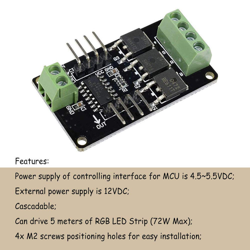  [AUSTRALIA] - Acxico 1Pcs Full Color RGB LED Strip Driver Module Shield for Arduino UNO R3 STM32 AVR V1.0 for 5V MCU System