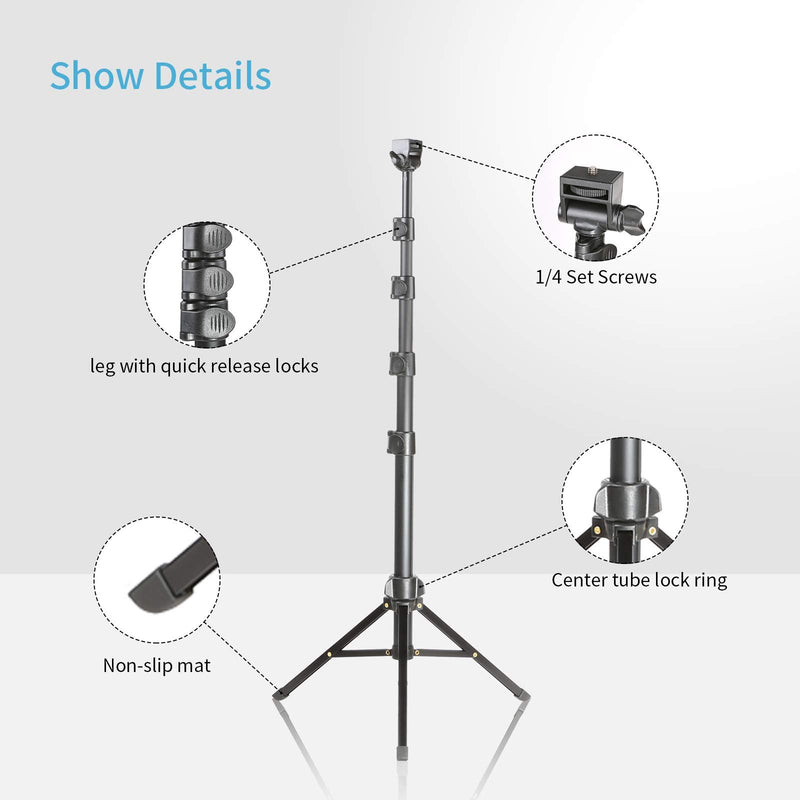  [AUSTRALIA] - 67'' Phone Tripod Stand & Selfie Stick Tripod, Outdoor Stand for Projector,Camera, Webcam, Cellphone Tripod, Compatible with iPhone 13 12 11 pro Xs Max Xr X 8 7 6 Plus, Android Samsung Smartphone 67 inch