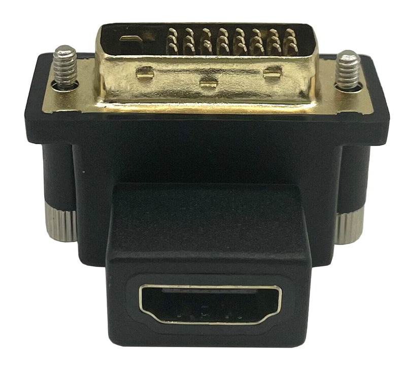  [AUSTRALIA] - Dafensoy 90 Degree Down Angled DVI to HDMI Adapter,Gilded DVI Male to HDMI Female,for Computer & HDTV & Graphics Card,Projector