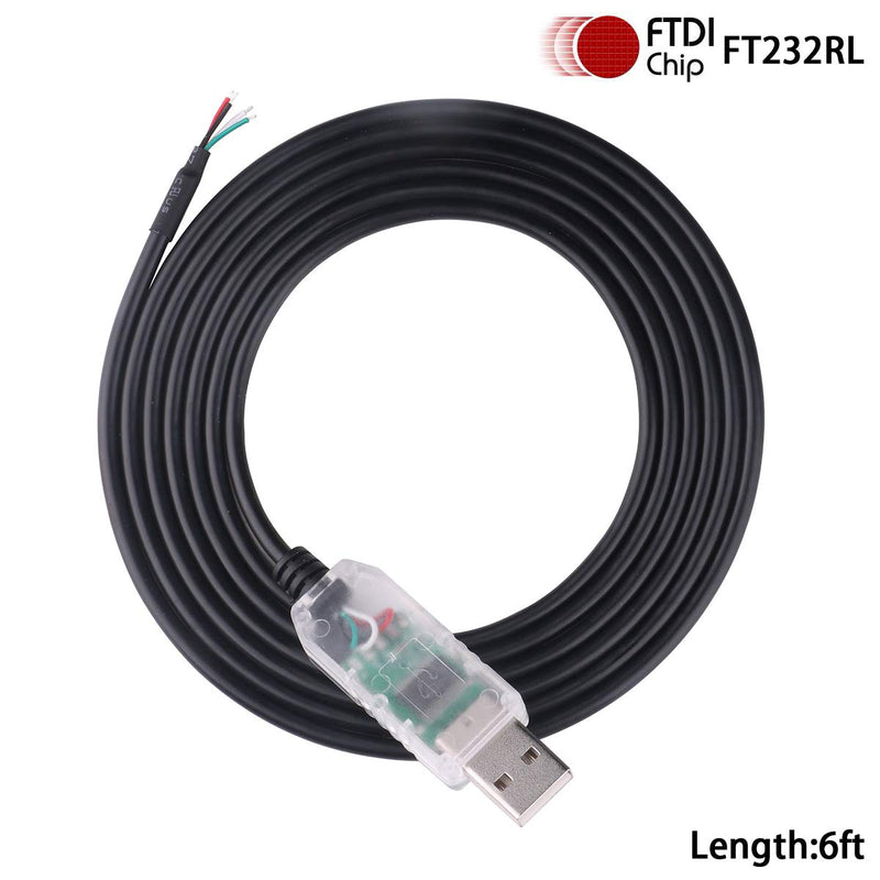  [AUSTRALIA] - 6FT USB to RS232 Serial Adapter Cable 4 Pin Wire End FTDI Chip (4 Pin)