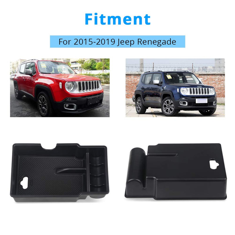  [AUSTRALIA] - VANJING Center Console Insert Organizer Tray Armrest Box Secondary Storage with USB Hole for 2015 2016 2017 2018 2019 Jeep Renegade Accessories Console Organizer for 2015-2019 Jeep Renegade