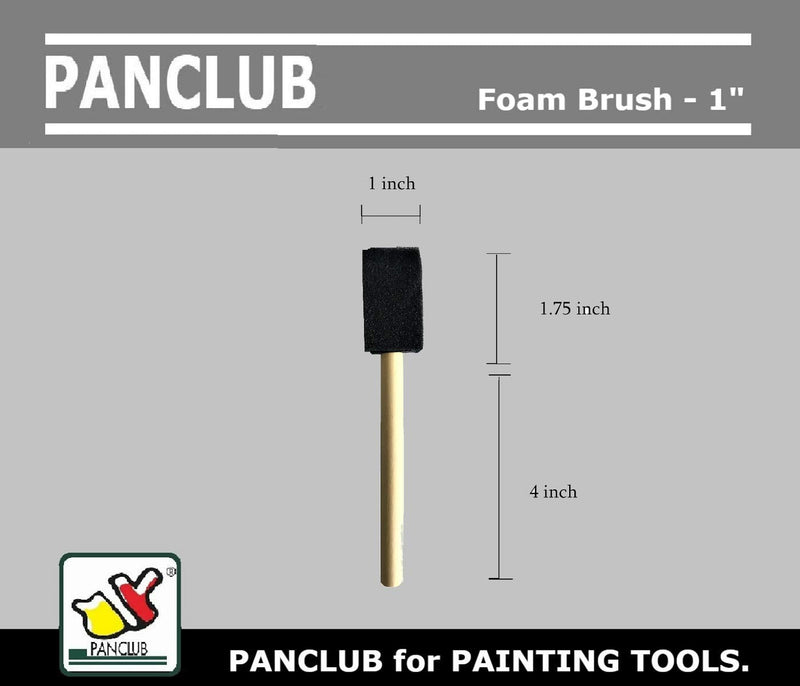  [AUSTRALIA] - PANCLUB Foam Paint Brush Set I Sponge Brush Paint I 1 Inch - 25 Pack I with Wood Handles I Great for Art, Varnishes, Acrylics, Stains, Crafts 1" - 1 Pack
