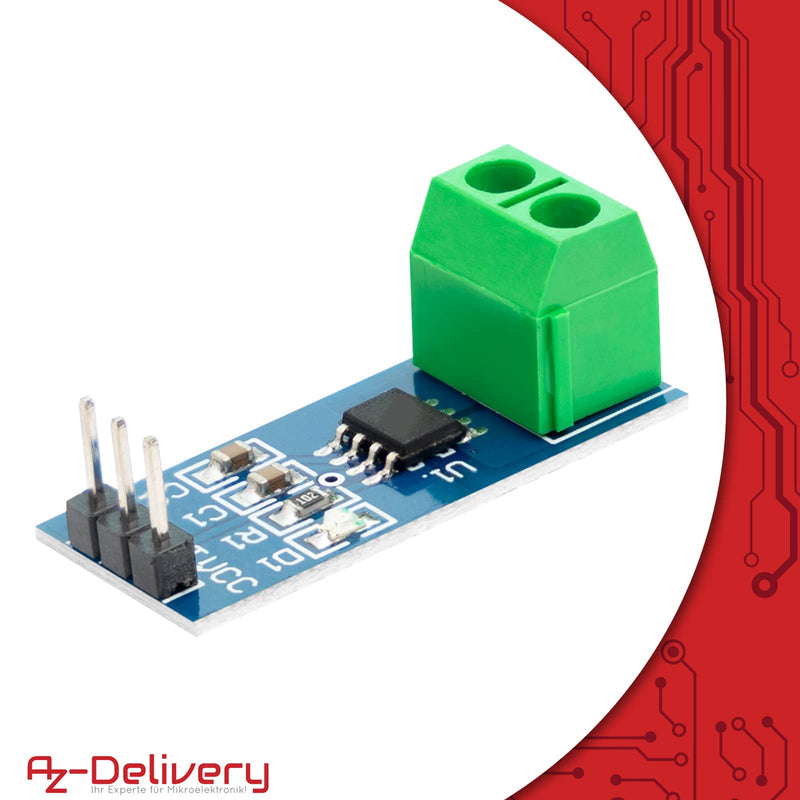  [AUSTRALIA] - AZDelivery 5 x ACS712 30A Ampere Current Sensor Range Module Current Sensor compatible with Arduino including e-book!