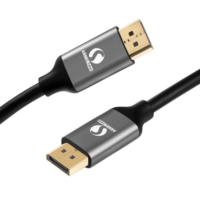  [AUSTRALIA] - ANNNWZZD 8K DisplayPort Cable 6 Foot, DP to DP Cable 1.4 Support 8K@60Hz(7680x4320), 4K@144Hz, 32.4Gbps, Compatible with Computer, Desktop, Laptop, PC, Monitor, Projector (6ft/6FT) 6FT Gray
