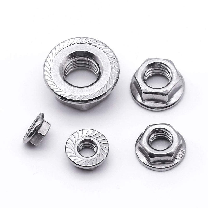  [AUSTRALIA] - M8-1.25 Serrated Flange Hex Lock Nuts, 304 Stainless Steel 18-8, Bright Finish, Full Thread, Pack of 25 M8-1.25 (25 PCS)