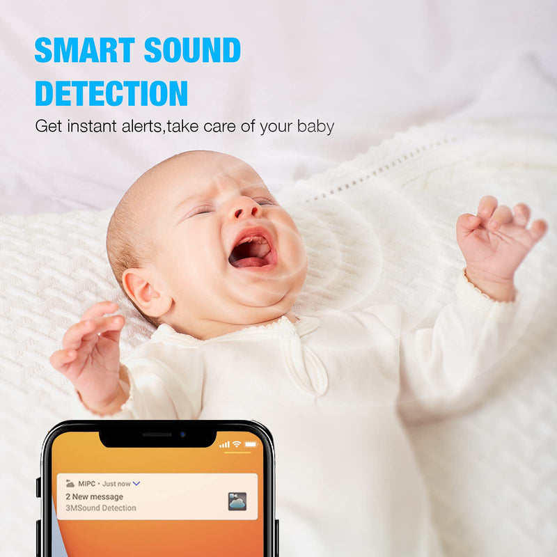  [AUSTRALIA] - Baby Camera, 1080P Pan/Tilt/Zoom Pet Camera with Sound Motion Detection, 2-Way Audio, Night Vision, Indoor Surveillance Camera for Pet/Nanny Monitoring, SD Card Slot/Cloud Storage, Home Alexa Camera