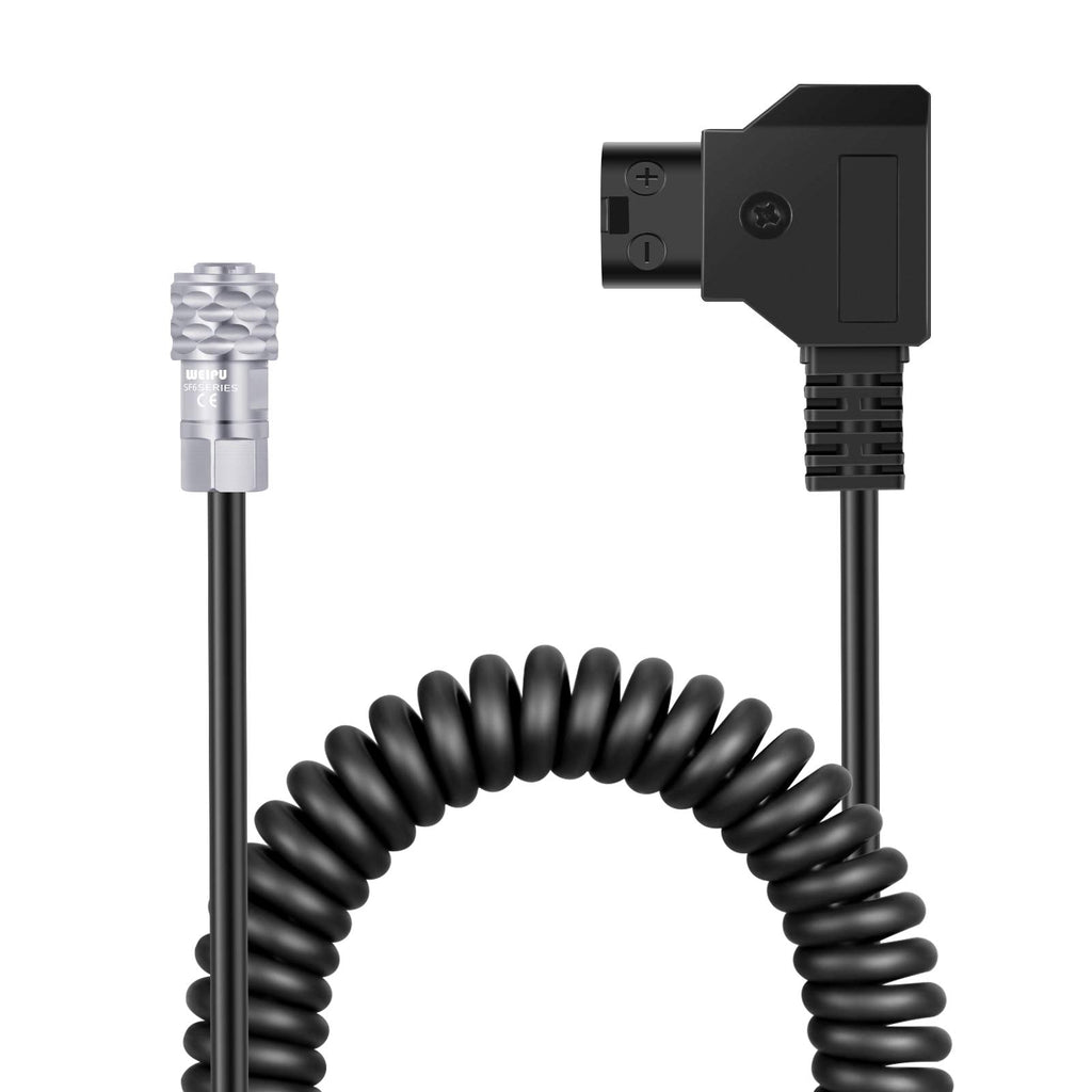  [AUSTRALIA] - Neewer D-Tap to BMPCC 4K/6K Coiled Power Cable Compatible with Blackmagic Pocket Cinema Camera 4K/6K Gold Mount V Mount Battery Weipu 2 Pin Female to P Tap, 16 inches - 50 inches Length