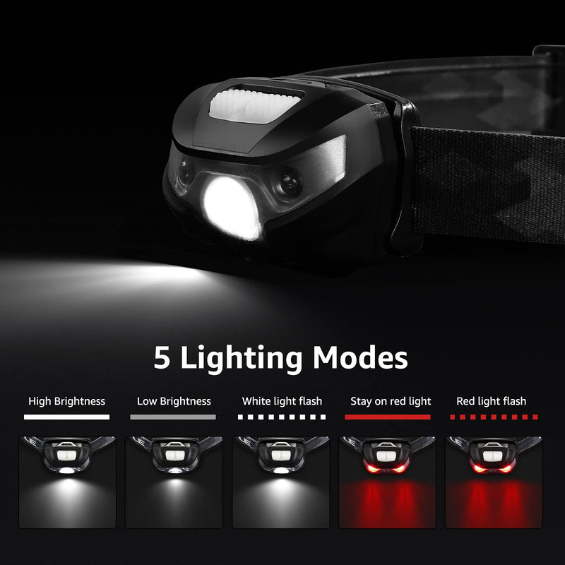  [AUSTRALIA] - Headlamp Rechargeable L3200 High Lumen Head Lamp, Super Bright LED Head Light with 5 Modes and White Red Light, Waterproof Forehead Flashlight for Outdoor Camping, Hiking, Hunting, Running, Survival 1