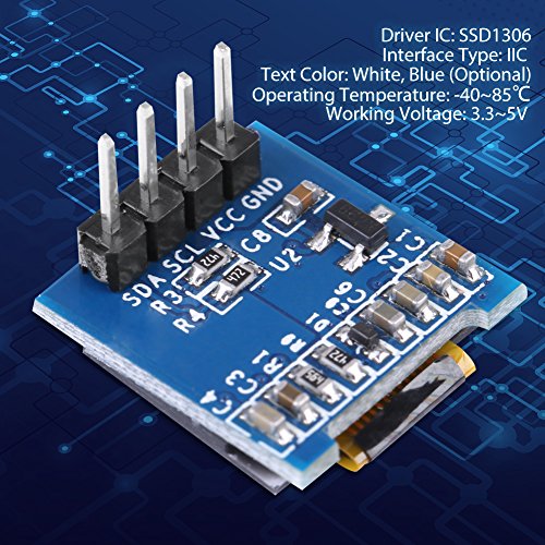  [AUSTRALIA] - 0.49 Inch Micro SSD1306 IIC I2C OLED Display Panel Module 4-pin White/Blue Text 128x32 (White)