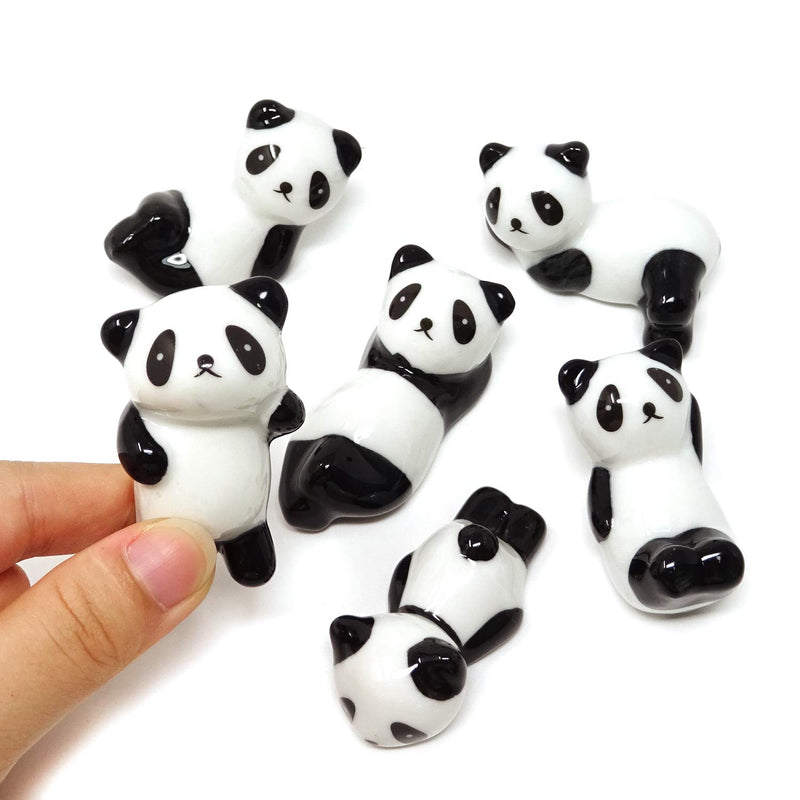  [AUSTRALIA] - Honbay 6PCS Cute Ceramic Panda Chopsticks Rest Rack Stand Holder for Chopsticks, Forks, Spoons, Knives, Paint Brushes