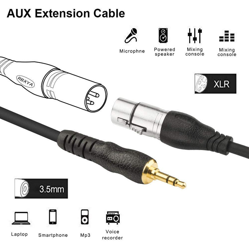  [AUSTRALIA] - 3.5mm Cable to TS Cable (6ft, Dual XLR Male to 3.5mm, 1 Pack) 6ft