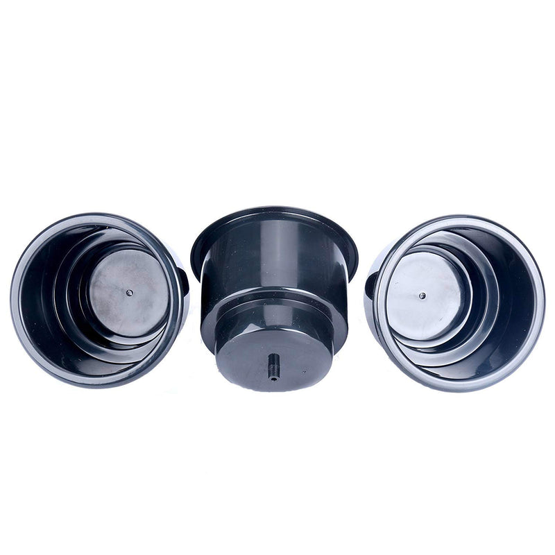  [AUSTRALIA] - Amarine Made (Set of 3) Black Recessed Plastic Cup Drink Can Holder with Drain for Boat Car Marine Rv - Black