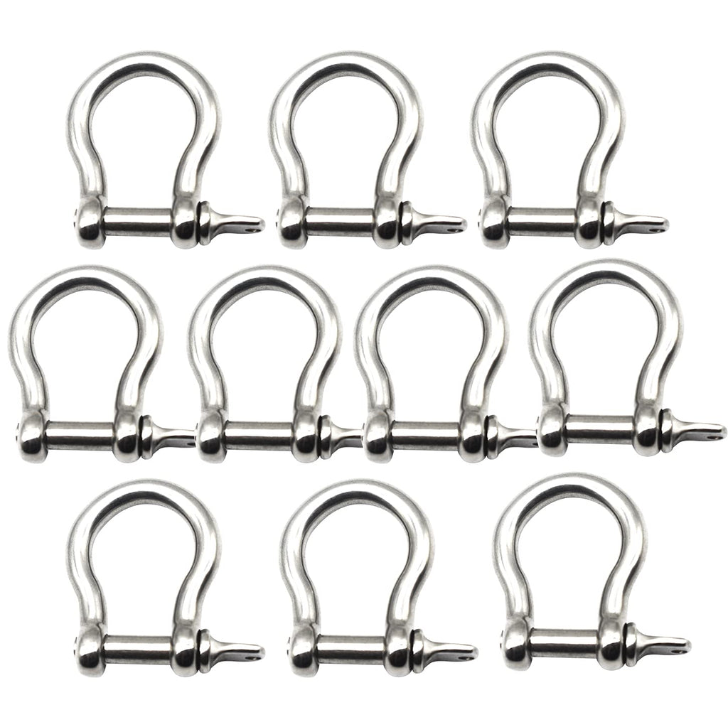  [AUSTRALIA] - Bytiyar 10 pcs 5mm Stainless Steel Detachable Shackles Heavy Duty Bow Shape Screw Pin for Chain Links Wire Cable Paracord Load Clamp Hook M5_5mm