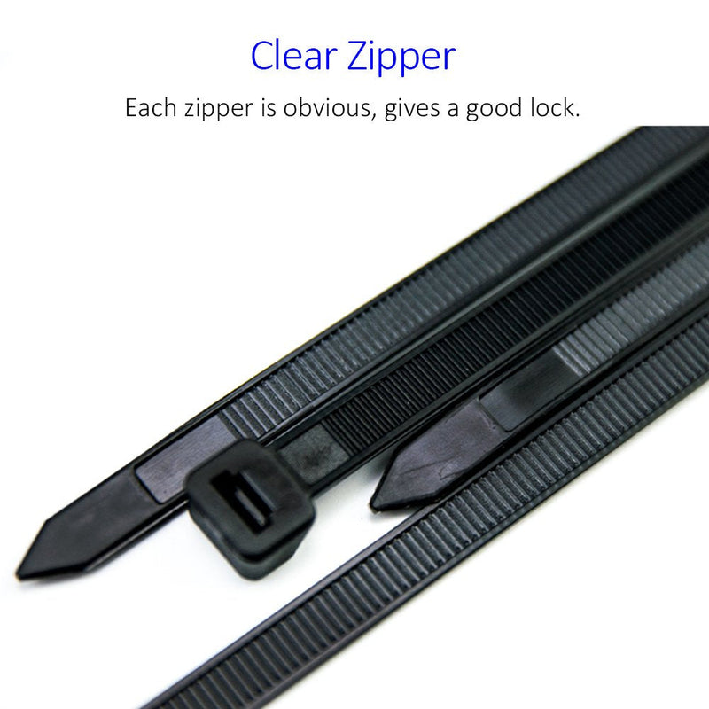  [AUSTRALIA] - Cable Zip Ties Heavy Duty 12 Inch, Ultra Strong Plastic Wire Ties with 120 Pounds Tensile Strength, 100 Pieces, Nylon Tie Wraps with 0.3 Inch Width in Black & White, Indoor and Outdoor UV Resistant