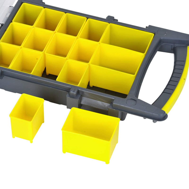  [AUSTRALIA] - MEIJIA Plastic Tool Organizers with Removable Dividers,Plastic Storage Organizer Box (Yellow) (Small（8.2"x13.3"x2.45"）) Small（8.2"x13.3"x2.45"）