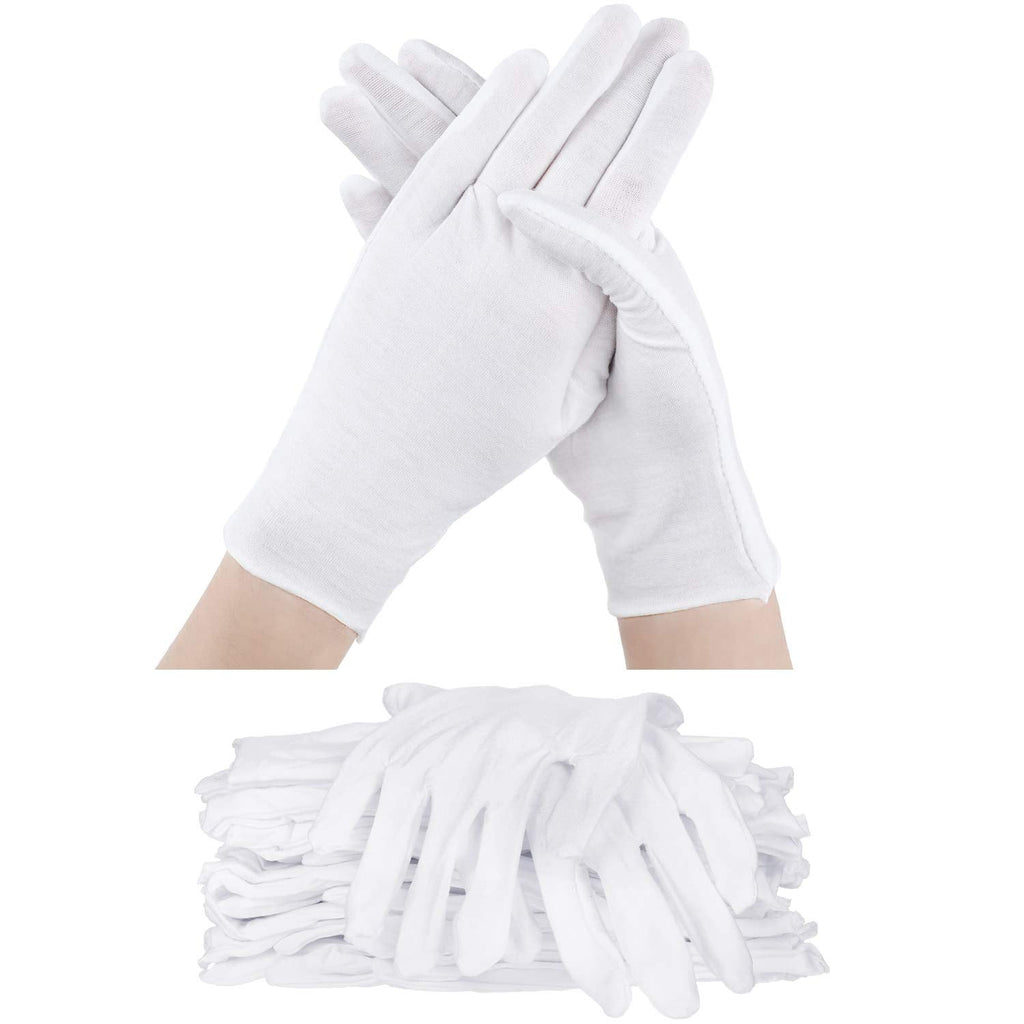 [AUSTRALIA] - 60 Pieces Glove Soft Stretchy Working Glove Costume Reusable Large Mitten White
