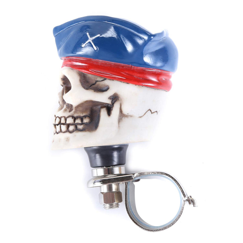  [AUSTRALIA] - Bashineng Car Spinner Knob Tricorne Skull Power Handle Steering Spinners Assist Ball Fit Most Manual Automatic Vehicles (Blue) blue
