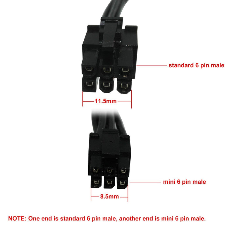  [AUSTRALIA] - COMeap Mini 6 Pin to 6 Pin PCI Express Video Card Power Adapter Cable for Mac Pro G5 14-inch(35cm)(Pack of 2)