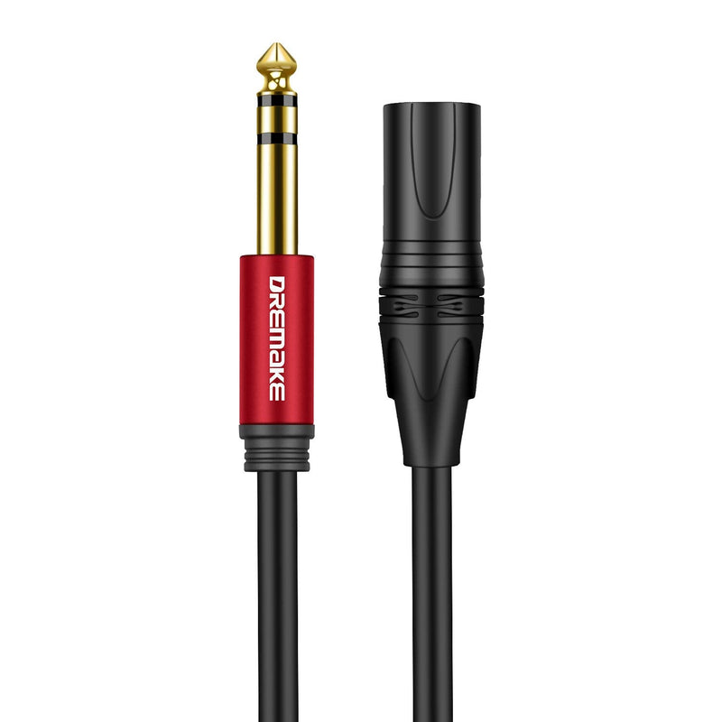  [AUSTRALIA] - DREMAKE 25 Foot TRS Stereo 6.35mm 1/4 Inch to XLR Balanced Mic Cable Male to Male Audio Patch Cord for Speakers, Amplifier 25FT/7.5M