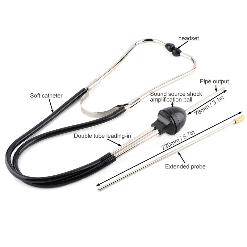  [AUSTRALIA] - Engine Stethoscope Set, Stethoscope Car Stainless Steel Mechanics Cylinder Stethoscope Car Engine Diagnostic Tool Hearing Tool