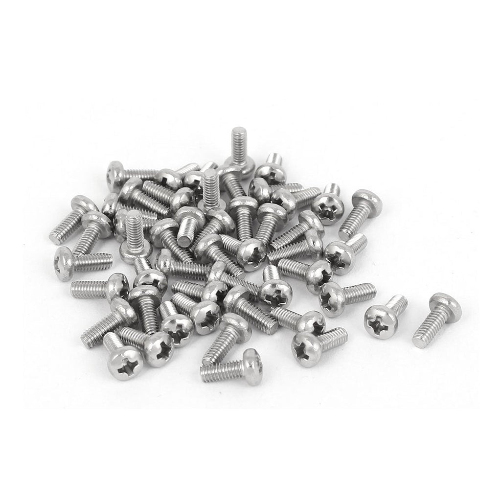  [AUSTRALIA] - uxcell M2.5x6mm 316 Stainless Steel Phillips Pan Head Machine Screws Silver Tone 50 Pcs