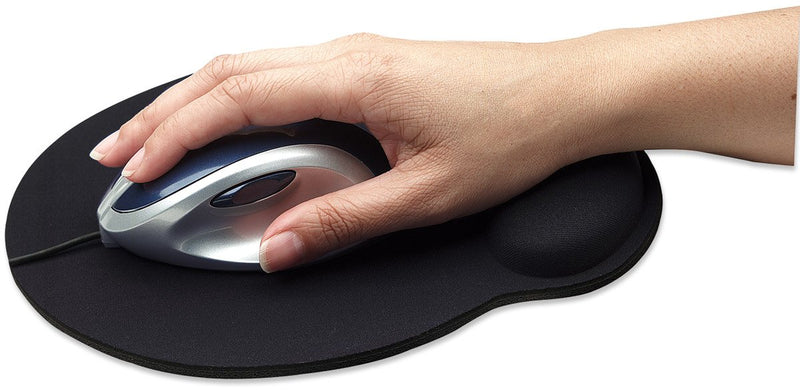Manhattan Gel Mouse Pad - with Soft Wrist Support, Non-Slip Base, Ergonomic Design - for Laptop, Computer, PC Mouse - Black, 434362 - LeoForward Australia