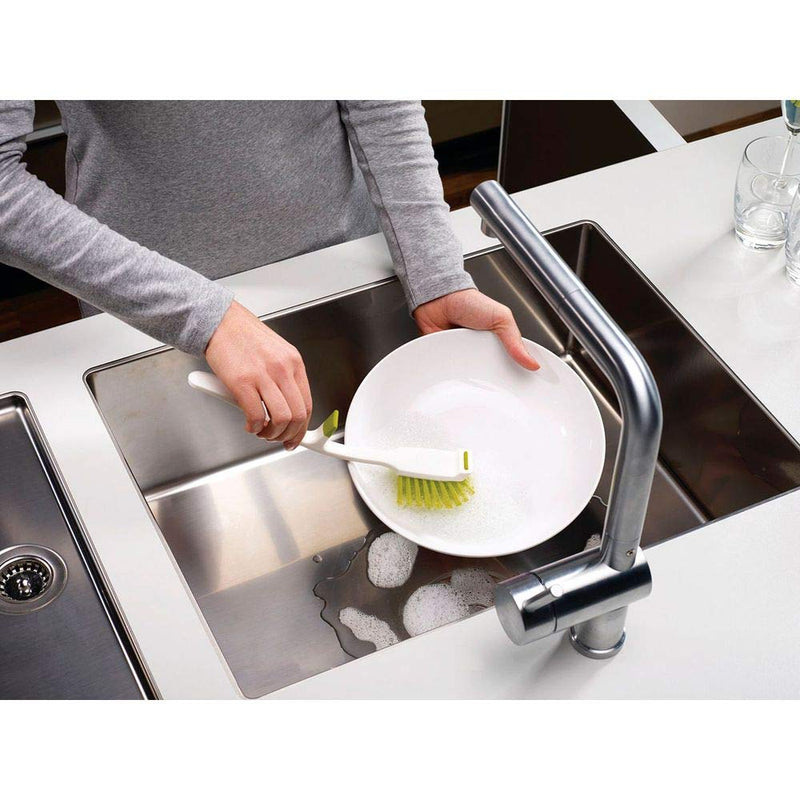 Joseph Joseph 85025 Edge Dish Brush with Integrated Sink Rest, Green - LeoForward Australia