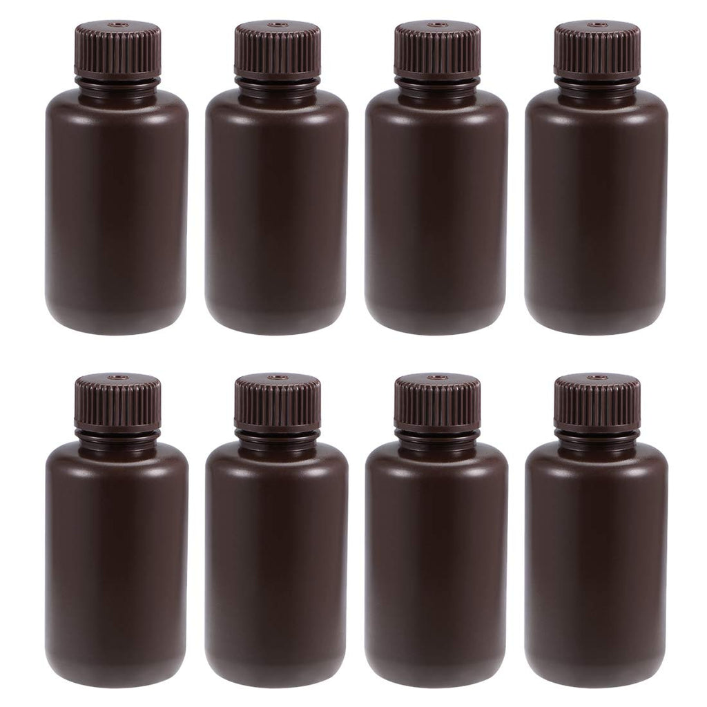  [AUSTRALIA] - uxcell Plastic Lab Chemical Reagent Bottle 100ml/3.4oz Small Mouth Sample Sealing Liquid Storage Container Brown 8pcs