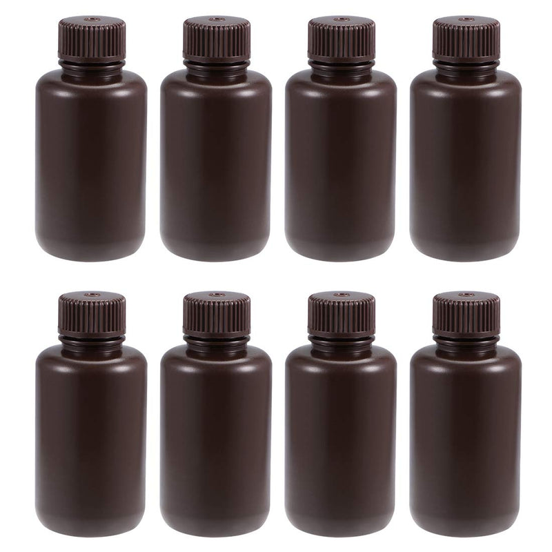  [AUSTRALIA] - uxcell Plastic Lab Chemical Reagent Bottle 100ml/3.4oz Small Mouth Sample Sealing Liquid Storage Container Brown 8pcs