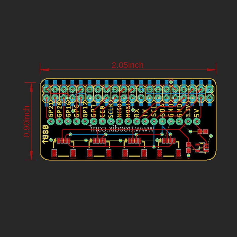  [AUSTRALIA] - Treedix 2pcs 2x20 GPIO Header Connection Ports PI Hat GPIO Breakout Board GPIO Connector Compatible with Raspberry pi for JST 1mm 4 Channel Easily Read Multiple Sensors with The Same I2C Address