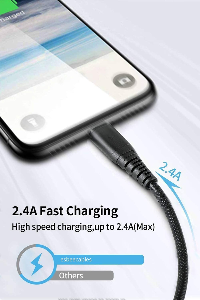  [AUSTRALIA] - [Apple MFi Certified] Short iPhone Charging Cable(3Pack 8 Inch), USB to Lightning Charger Cord for Apple, Nylon Braided Fast Charging Data Syncing Cable for iPhone 13/12/11/Xs/Xr/X/8/7/6/iPad/Airpods Black