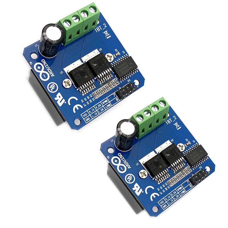  [AUSTRALIA] - Kiro&Seeu 2PCS Double BTS7960B DC 43A Stepper Motor Driver Module H-Bridge PWM Driving Board for Arduino Smart Car