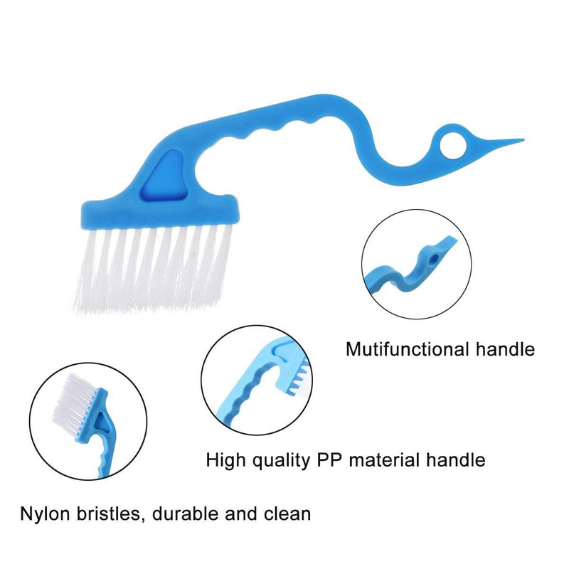 Rienar 2pcs Window Track Cleaning Brushes, Hand-held Groove Gap Cleaning Tools Door Track Kitchen Cleaning Brushes Set(Blue) - LeoForward Australia