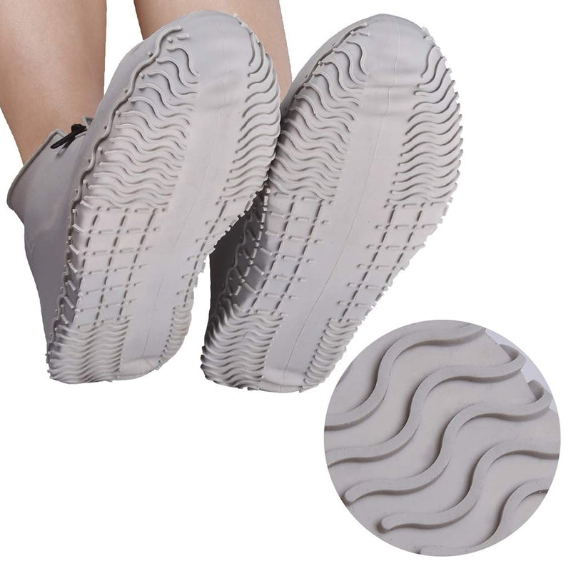  [AUSTRALIA] - Shiwely Waterproof Shoe Covers, Silicone Reusable Shoe Cover Non-slip Durable Zipper Elastic Rain Cover Protection for Men Women (XL (Women 11.5-14, Men 11-14), Grey) XL (Women 11.5-14, Men 11-14)